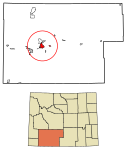 Sweetwater County Wyoming Incorporated and Unincorporated areas Rock Springs Highlighted 5667235